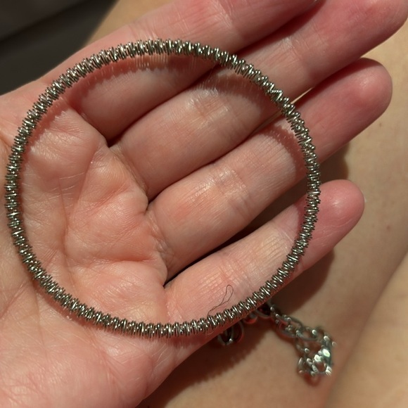 Three silver bracelets stack two with charms - Picture 6 of 7